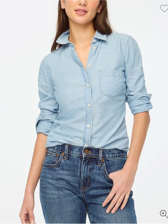 J. Crew Factory Tops - J. Crew Factory Light Blue Denim Button-Down Shirt